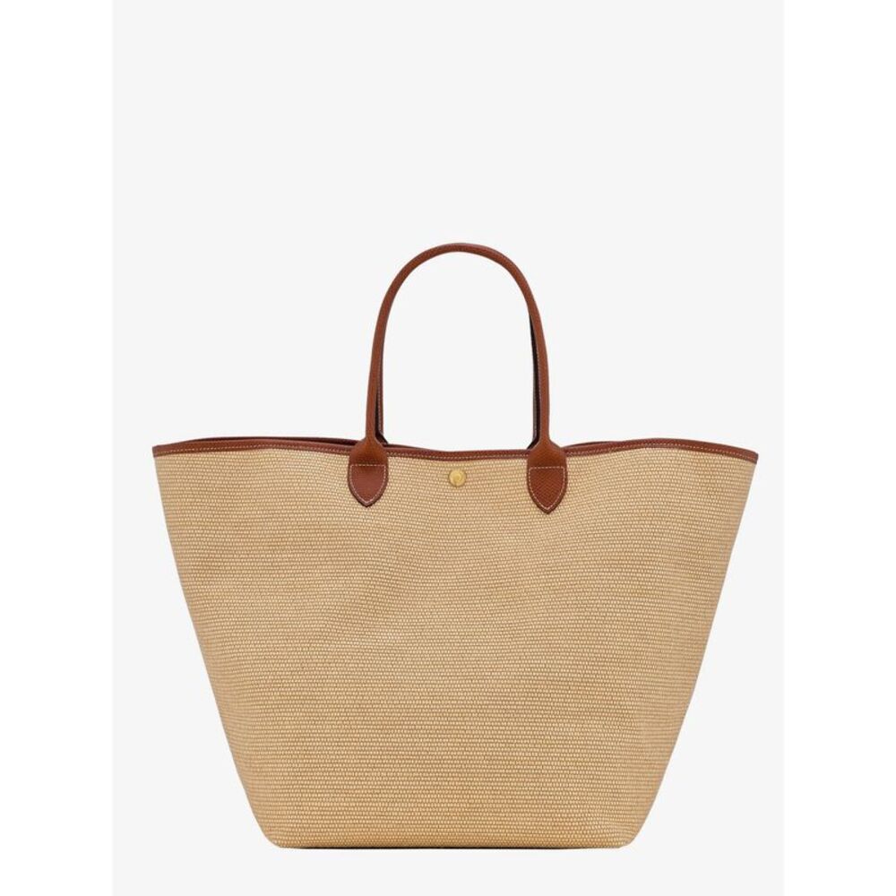 Longchamp Paris Women Le Panier Pliage L Raffia And Leather Shoulder Bag - Picture 2 of 2